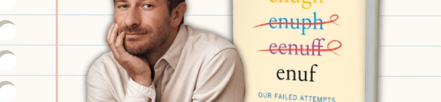 Graphic with photo of author Gabe Henry and the book cover for Enough is enuf