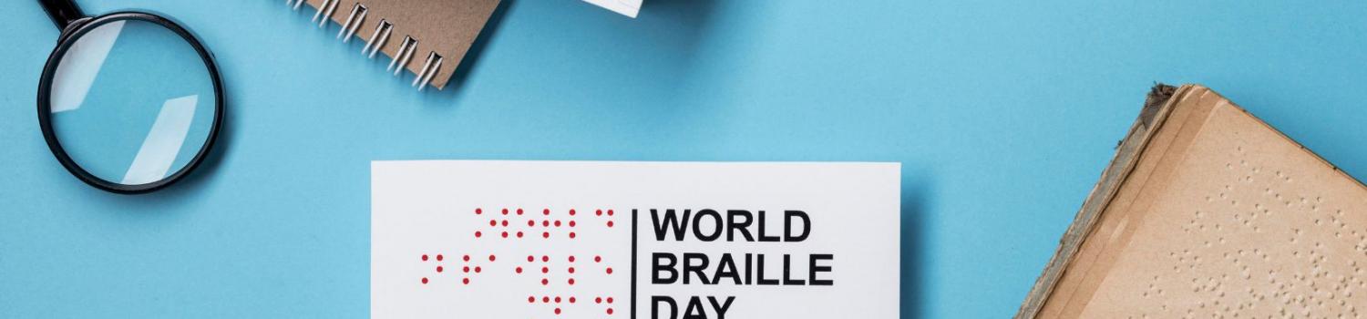 Image of calendar with January 4th date and world braille day in print and braille